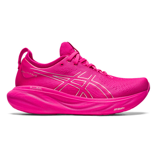 Women's Asics Gel-Nimbus 25, Pink Rave/Pure Silver, 8.5 B Medium