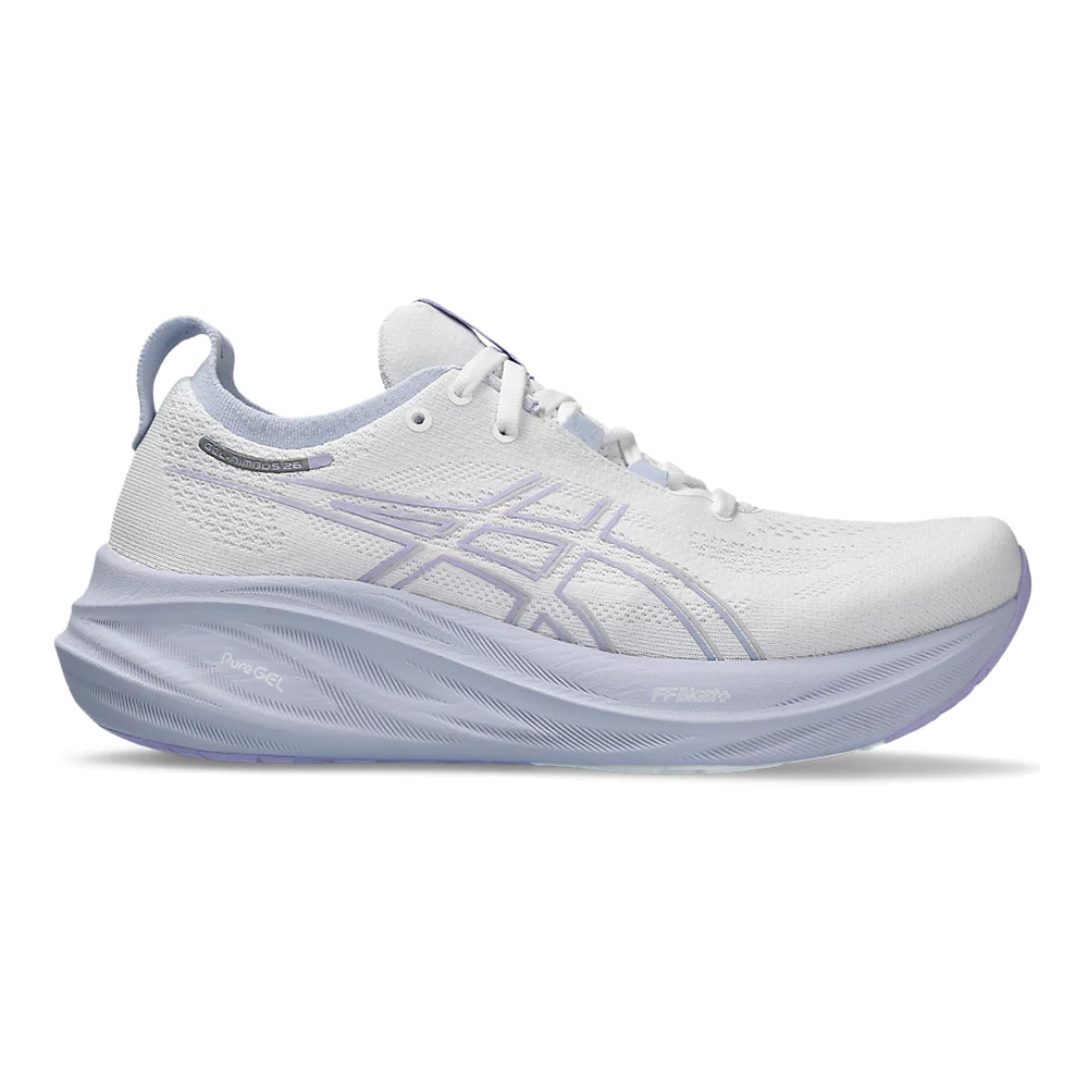 Women's Asics GEL-Nimbus 26, White/Fresh Air, 9.5 B Medium