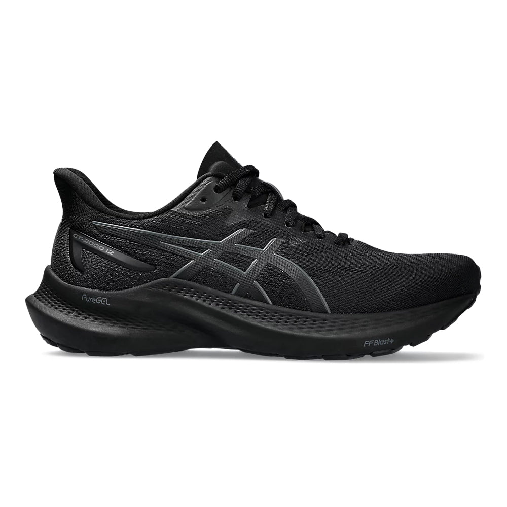 Women's Asics GT-2000 12, Black/Black, 9 B Medium