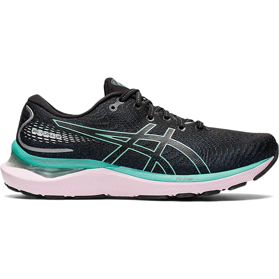 Women's Asics GEL-Cumulus 24, Black/Sage, 8.5 B Medium