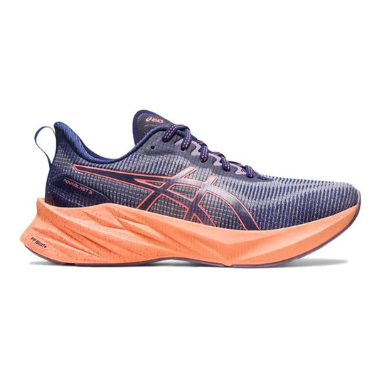 Women's Asics Novablast 3 LE, Indigo Blue/Papaya, 7.5 B Medium
