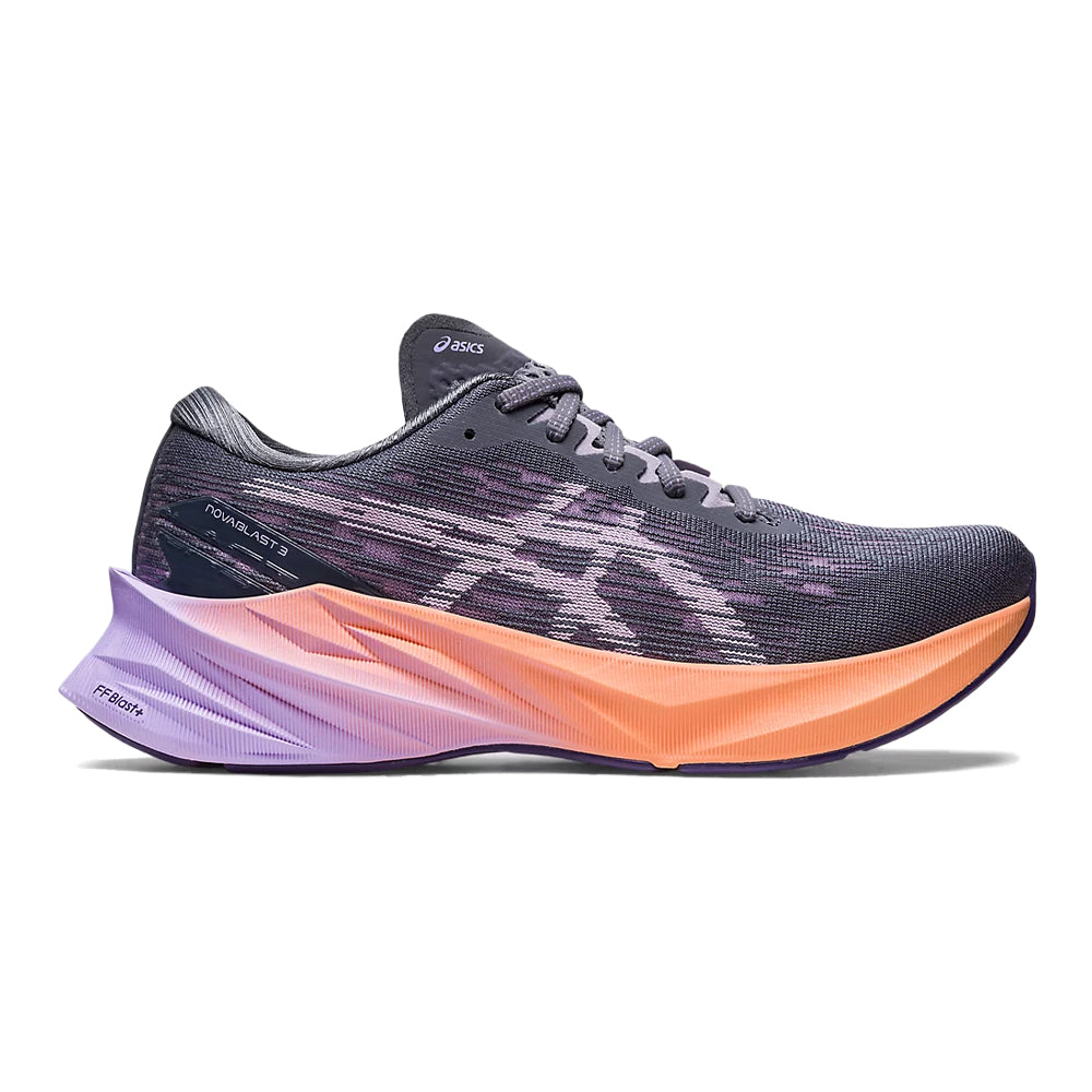 Women's Asics Novablast 3, Metropolis/Dusk Violet, 9 B Medium