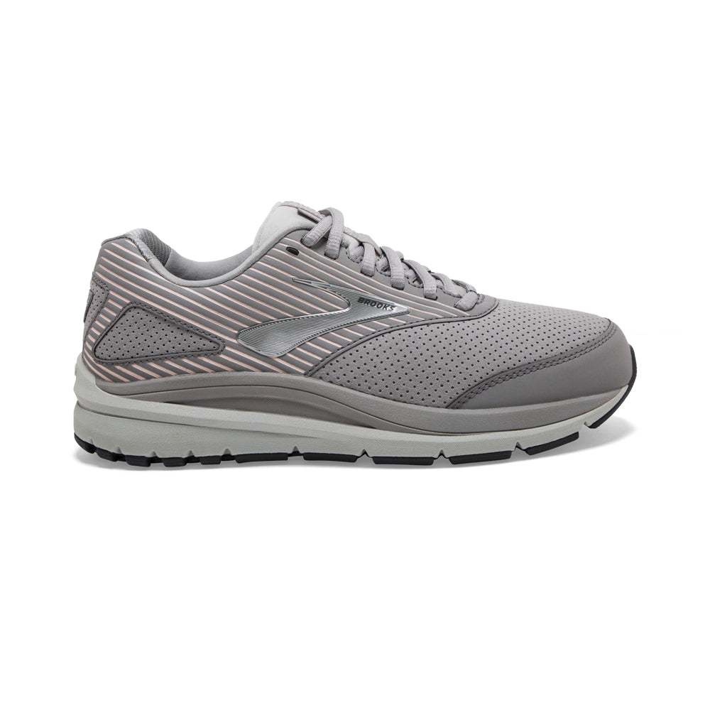 Women's Brooks Addiction Walker Suede, Alloy/Oyster/Peach, 11 D Wide