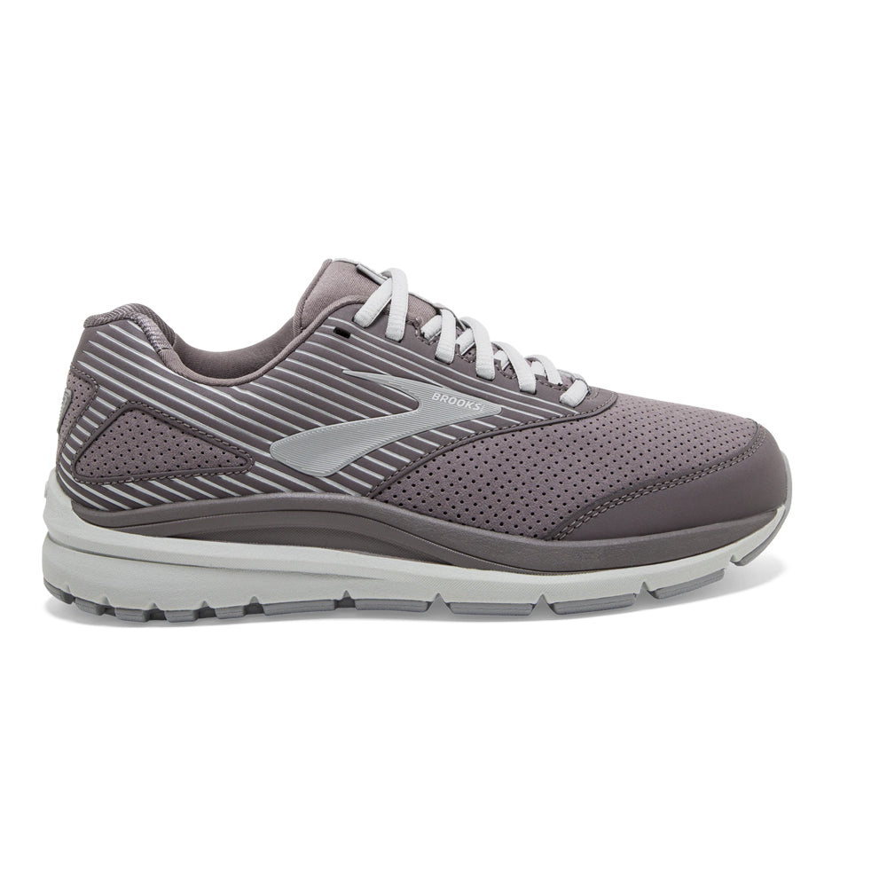 Women's Brooks Addiction Walker Suede, Shark/Alloy/Oyster, 11 B Medium
