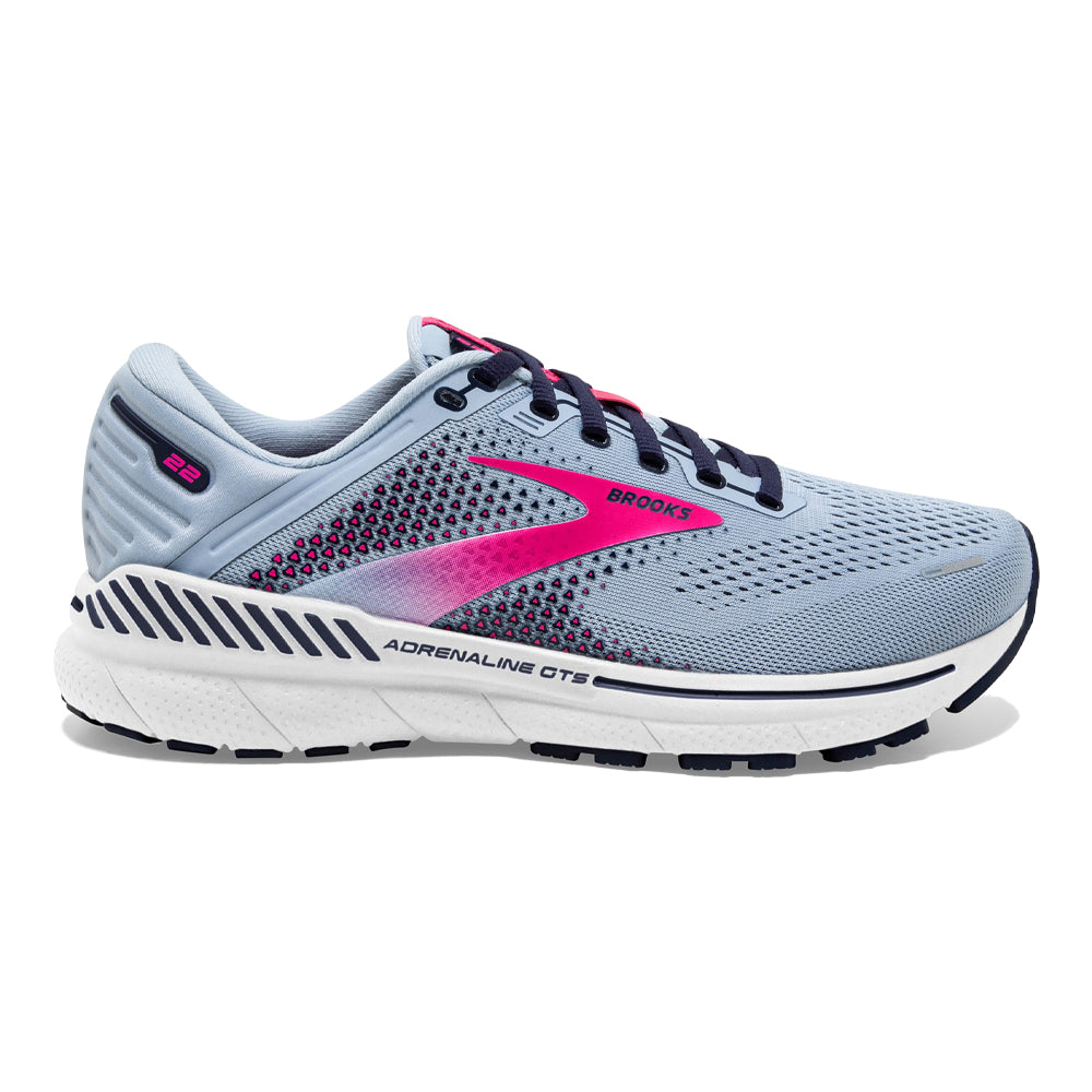 Women's Brooks Adrenaline GTS 22, Kentucky Blue/Peacoat/Pink, 8.5 B Medium