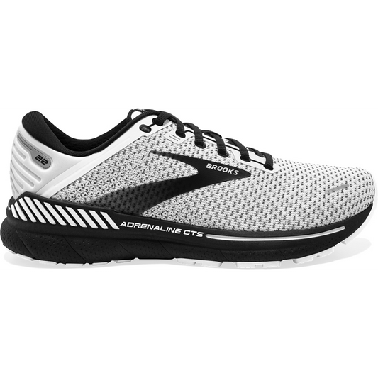 Women's Brooks Adrenaline GTS 22, White/Grey/Black, 5 B Medium