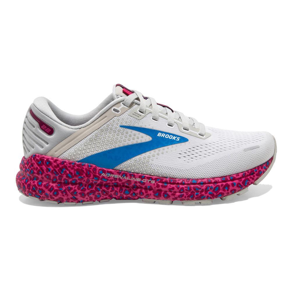 Women's Brooks Adrenaline GTS 22, White/Oyster/Brilliant, 9.5 B Medium