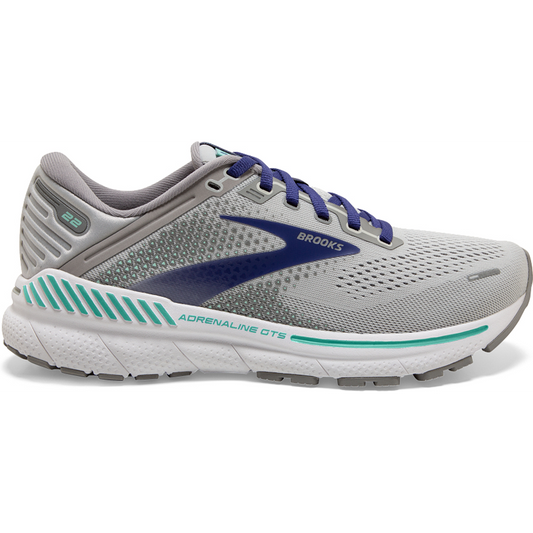 Women's Brooks Adrenaline GTS 22, Alloy/Blue/Green, 10.5 B Medium