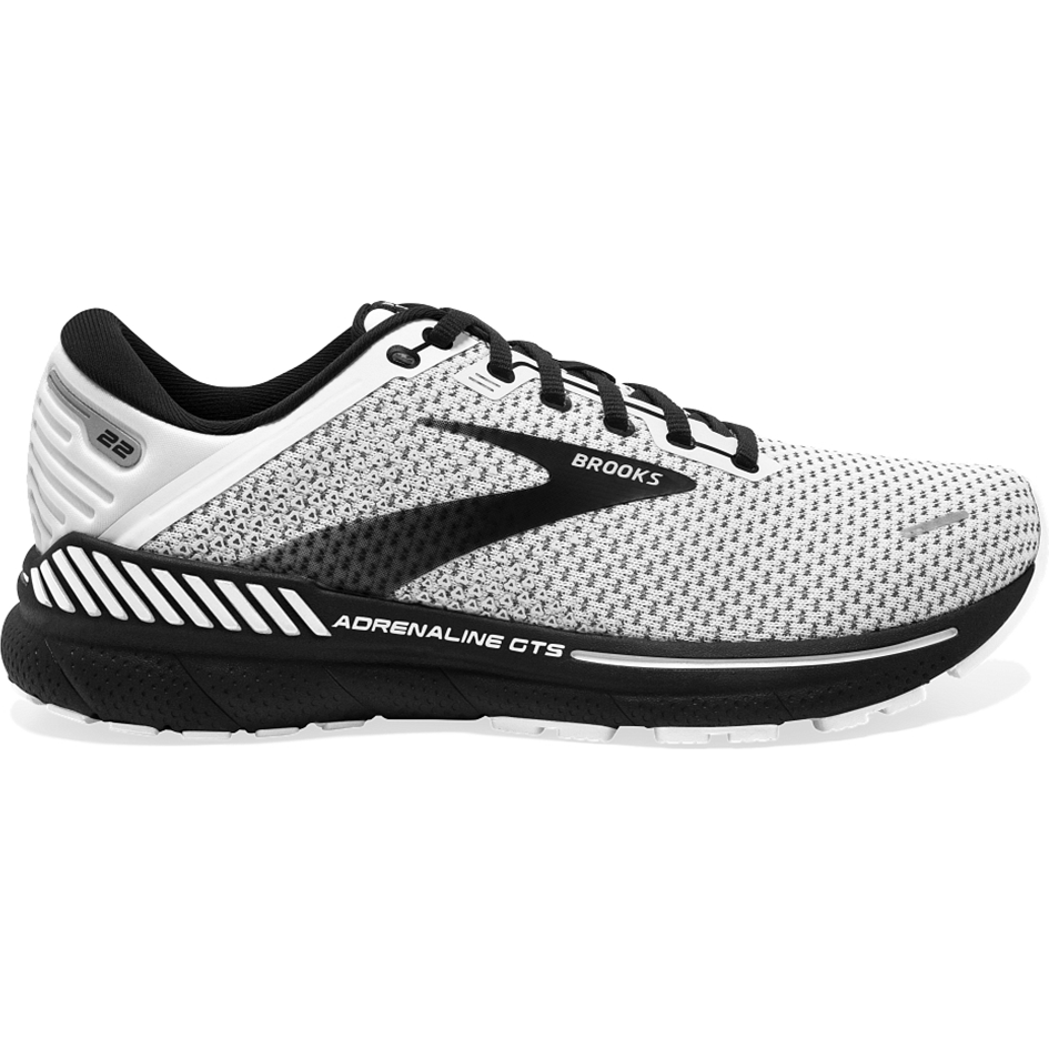 Women's Brooks Adrenaline GTS 22, White/Grey/Black, 8.5 B Medium
