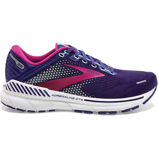 Women's Brooks Adrenaline GTS 22, Navy/Yucca/Pink, 7.5 B Medium