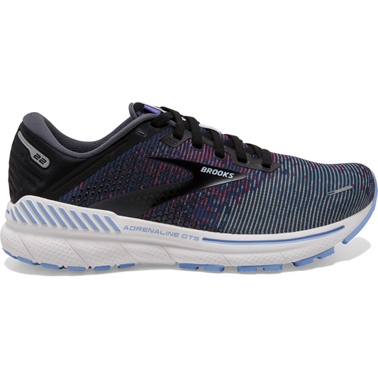 Women's Brooks Adrenaline GTS 22, Lavender/Black/Grey, 9.5 B Medium