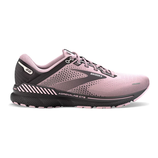 Women's Brooks Adrenaline GTS 22, Pink/Blackened Pearl, 9.5 B Medium