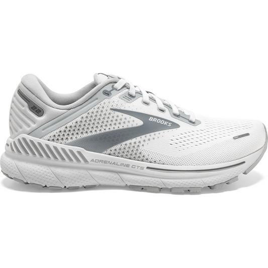 Women's Brooks Adrenaline GTS 22, White/Oyster/Primer Grey, 11 B Medium
