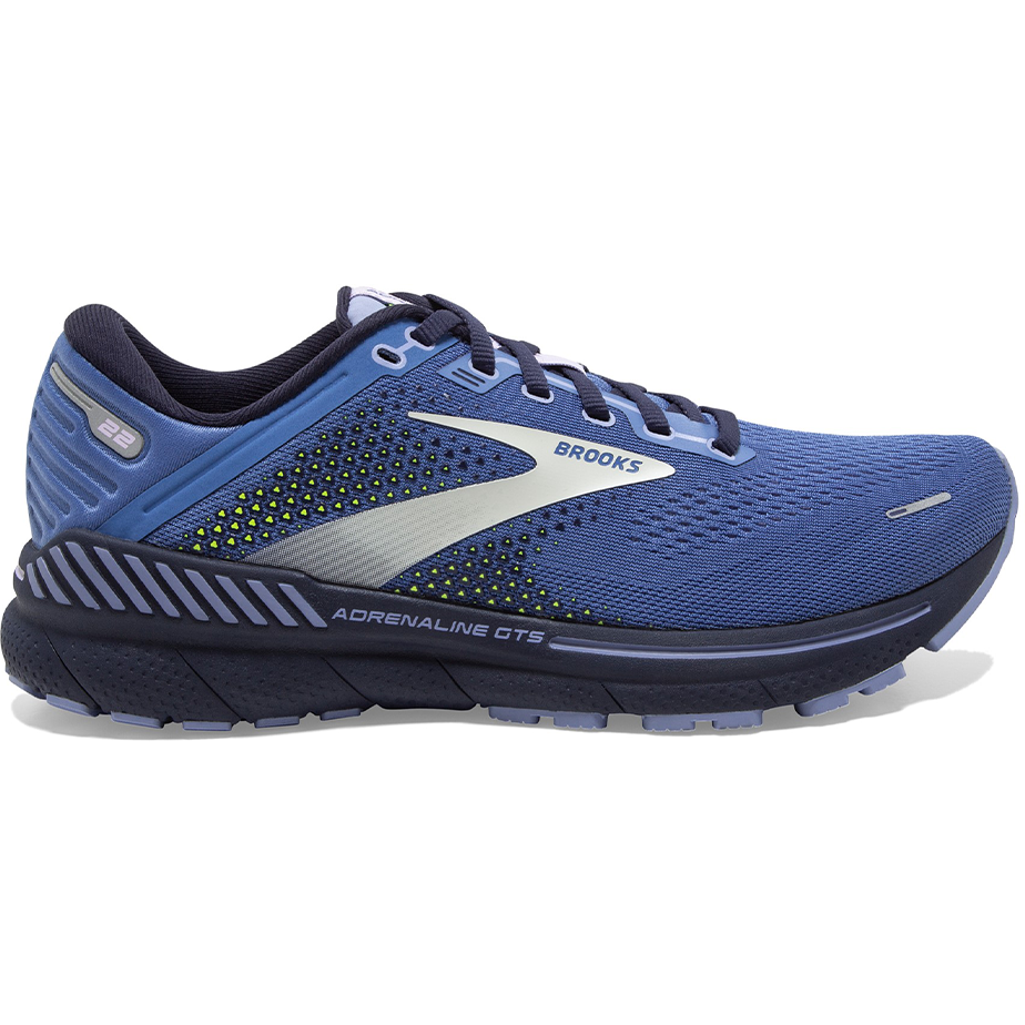 Women's Brooks Adrenaline GTS 22, Blue/Purple/Nightlife, 9.5 B Medium