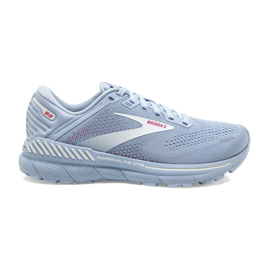 Women's Brooks Adrenaline GTS 22, Kentucky Blue/White/Rose, 6 B Medium