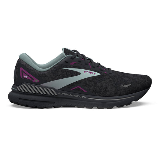Women's Brooks Adrenaline GTS 23, Black/Light Blue/Purple, 7.5 B Medium