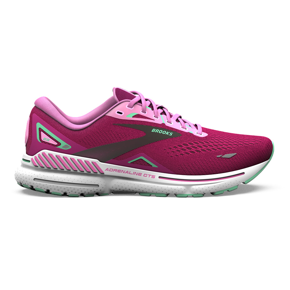 Women's Brooks Adrenaline GTS 23, Pink/Festival Fuchsia/Black, 11 B Medium