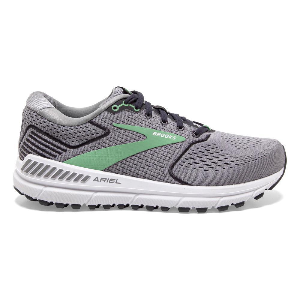 Women's Brooks Ariel '20, Alloy/Blackened Pearl/Green, 8 D Wide