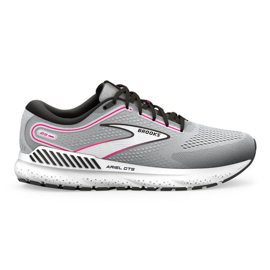 Women's Brooks Ariel GTS 23, Grey/Black/Pink, 10.5 2E Extra Wide