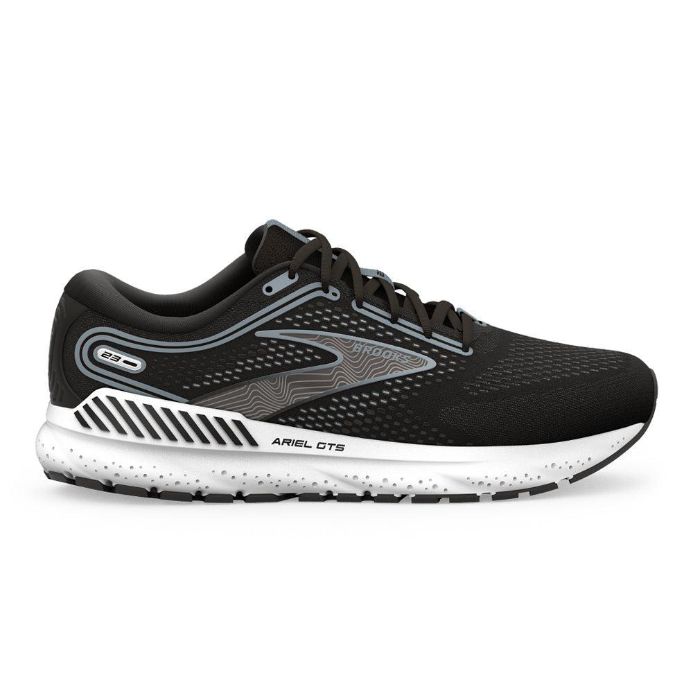 Women's Brooks Ariel GTS 23, Black/Grey/White, 9 2E Extra Wide