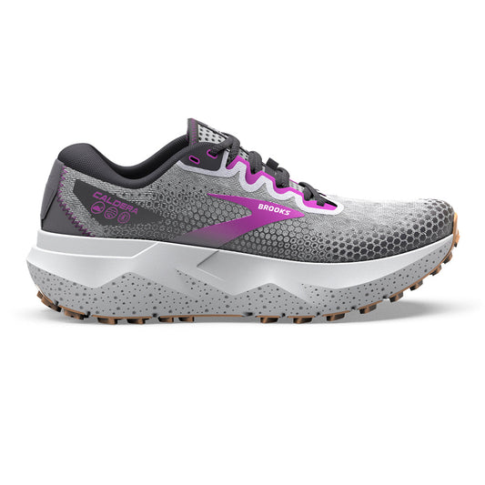 Women's Brooks Caldera 6, Oyster/Blackened Pearl/Purple, 7.5 B Medium
