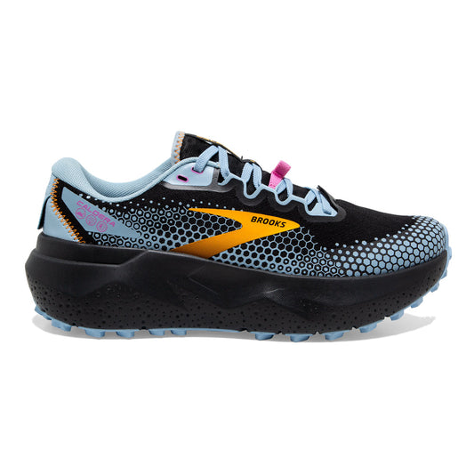 Women's Brooks Caldera 6, Black/Blue/Yellow, 9 B Medium