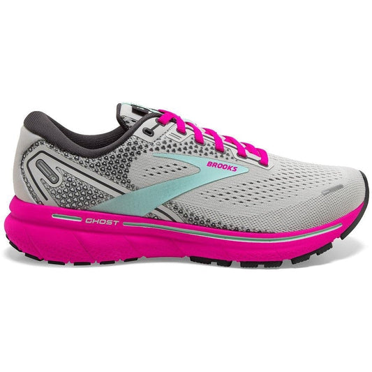 Women's Brooks Ghost 14, Oyster/Yucca/Pink, 9.5 B Medium