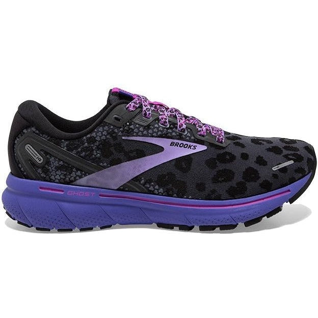 Women's Brooks Ghost 14, Ebony/Black/Purple, 6.5 B Medium
