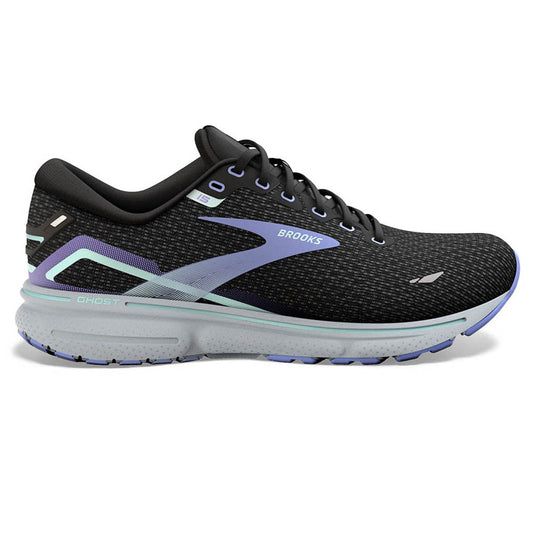 Women's Brooks Ghost 15, Black/Jacaranda/Salt, 11 B Medium