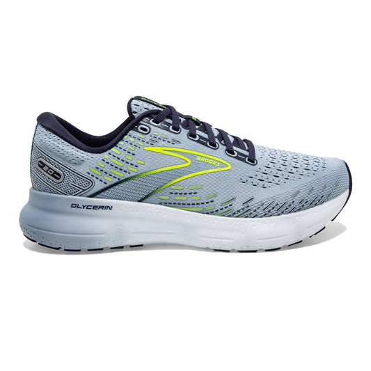 Women's Brooks Glycerin 20, Light Blue/Peacoat/Nightlife, 8 B Medium