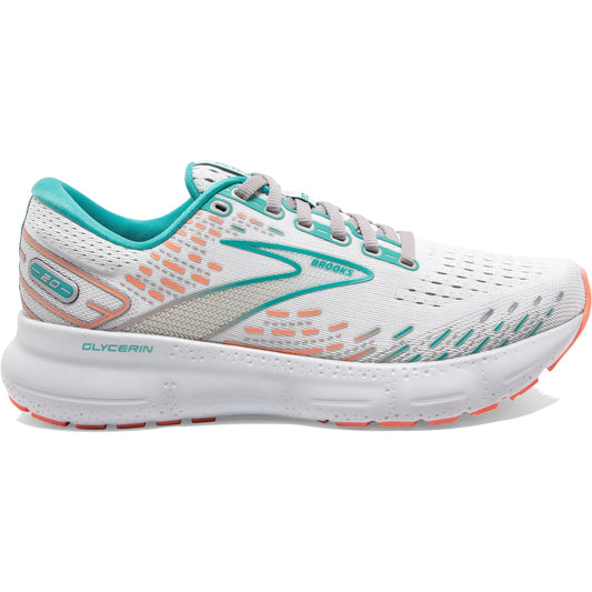 Women's Brooks Glycerin 20, Oyster/Latigo Bay/Coral, 7.5 D Wide