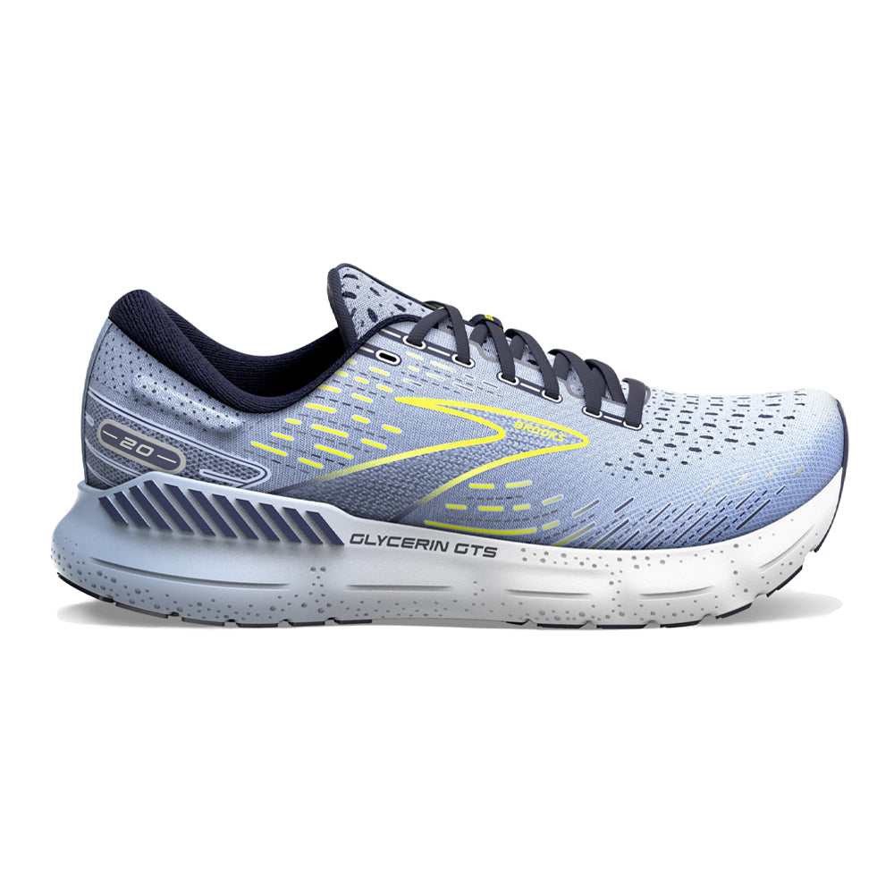 Women's Brooks Glycerin GTS 20, Light Blue/Peacoat/Nightlife, 8 B Medium