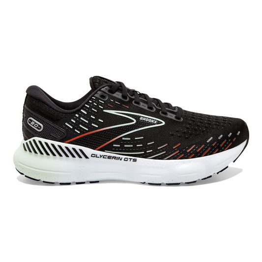 Women's Brooks Glycerin GTS 20, Black/Red/Opal, 11 B Medium