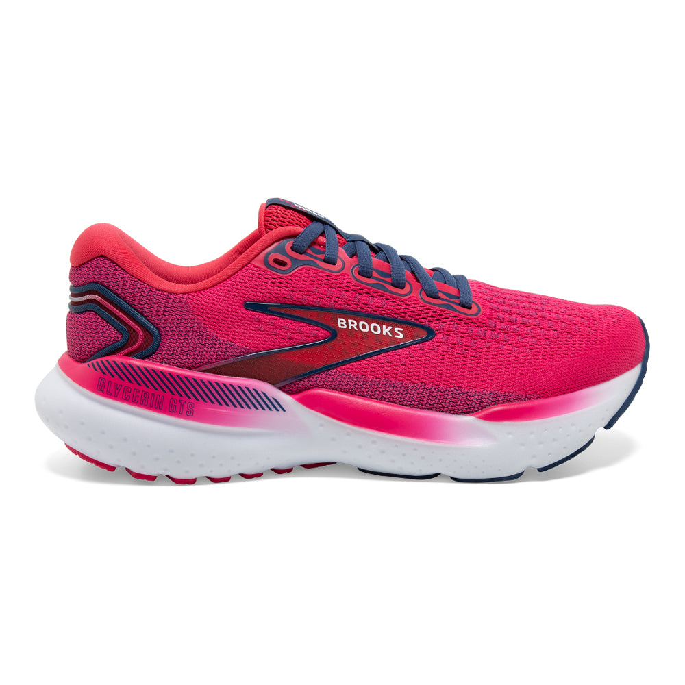Women's Brooks Glycerin GTS 21, Raspberry/Estate Blue, 8.5 B Medium