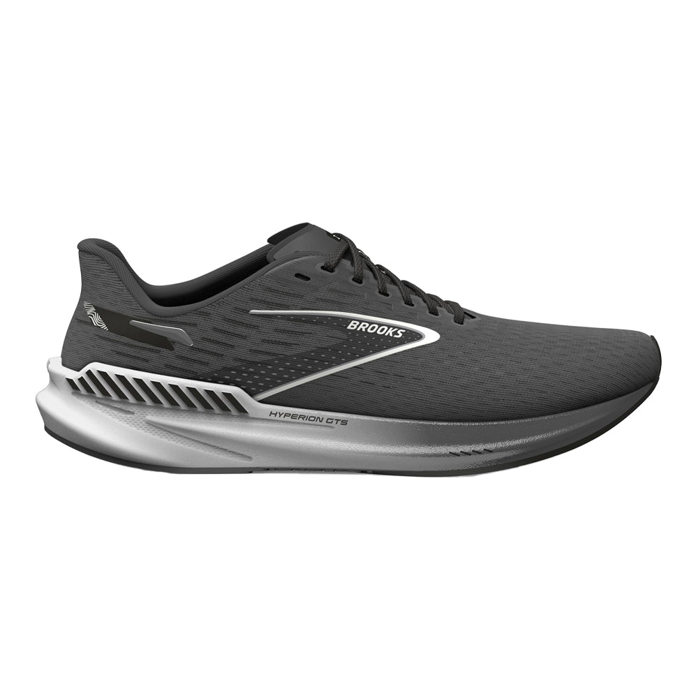 Women's Brooks Hyperion GTS, Gunmetal/Black/White, 7 B Medium