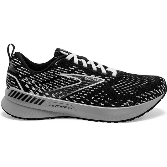 Women's Brooks Levitate GTS 5, Black/Grey/White, 8 B Medium