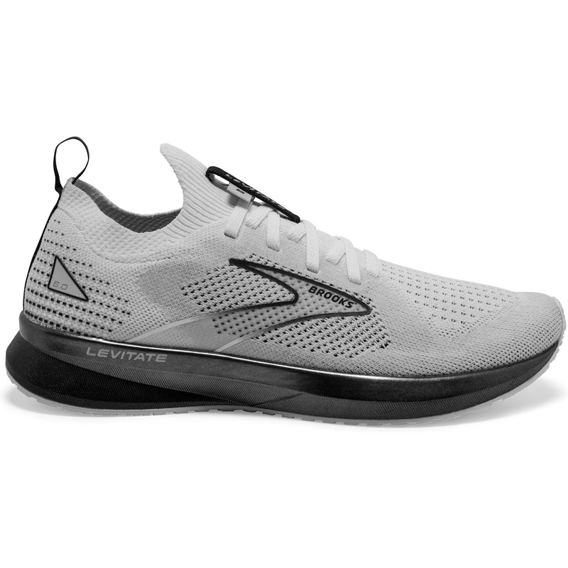 Women's Brooks Levitate Stealthfit 5, White/Grey/Black, 6.5 B Medium