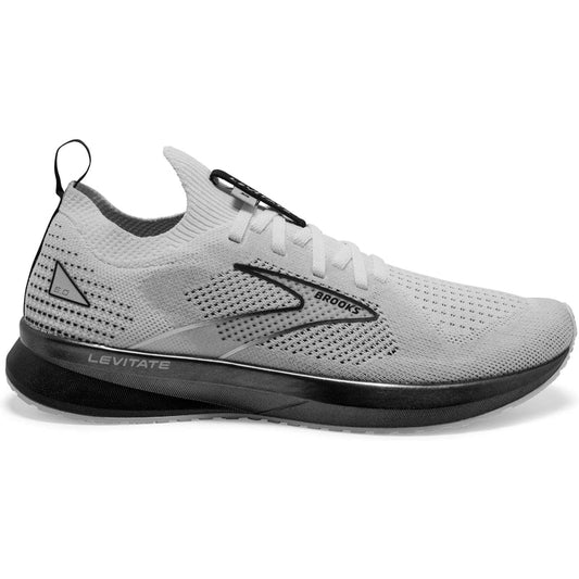 Women's Brooks Levitate Stealthfit 5, White/Grey/Black, 6.5 B Medium