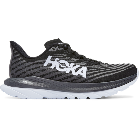 Women's Hoka One One Mach 5, Black/Castlerock, 5 B Medium