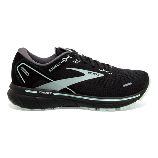 Women's Brooks Ghost 14 GTX, Black/Blackened Pearl/Aquaglass, 7.5 B Medium