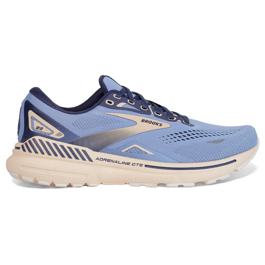 Women's Brooks Adrenaline GTS 23, Vista Blue/Navy/Linen, 7 B Medium