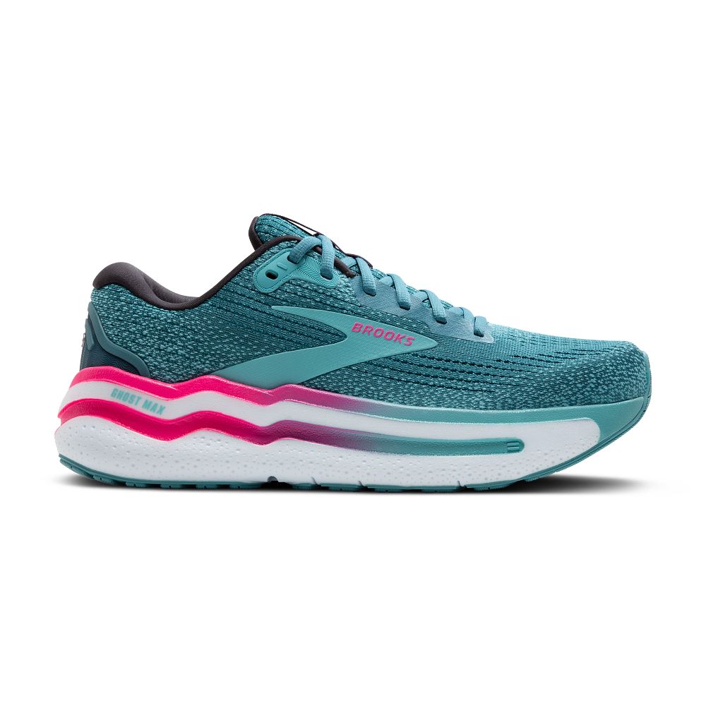 Women's Brooks Ghost Max 2, Storm Blue/Knockout Pink/Aqua, 10 B Medium